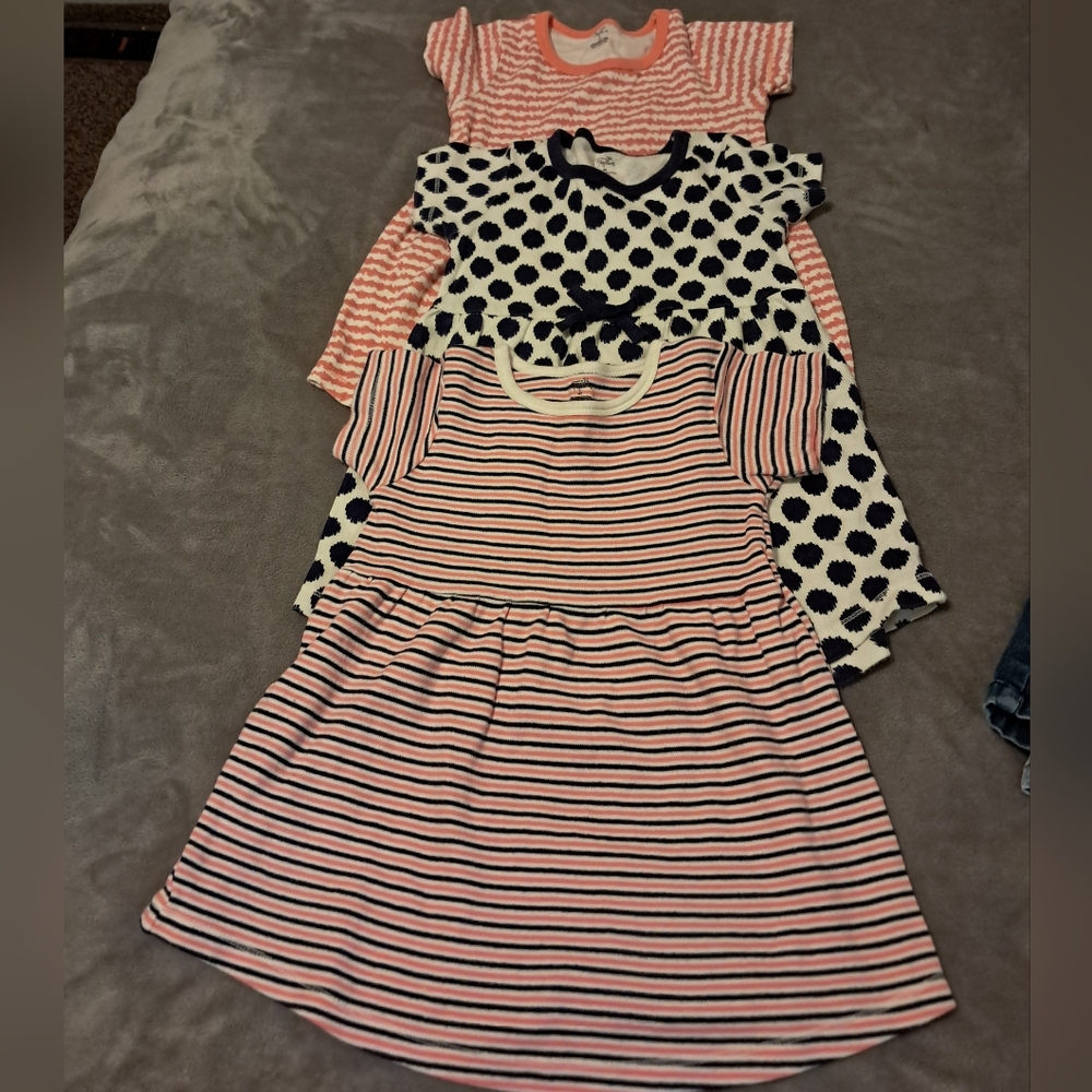 Touched By Nature 100% Organic Cotton Toddler Girl Dress Boundle Sz. 4T Fits 3T